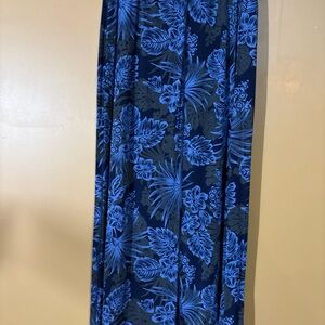 HC342. CITIKNITS WOMEN'S Navy BLUE/ Black Floral  KNIT SKIRT SIZE Large
